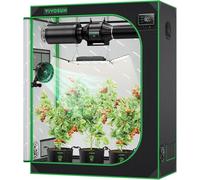 VIVOSUN Armario de Cultivo Interior 120x60x150cm, Indoor Hydroponic Zelt Opaco con Ventana Reflectante Mylar Bandeja Base Estructura Estable Cultivo Interior Invernadero Plantas