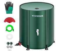 VIVOSUN Barril de lluvia plegable, 53 galones con tela Oxford 1000D, sistema portátil de recogida de lluvia, colector de barril de agua con filtro de espita, verde