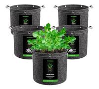 VIVOSUN Bolsa de Cultivo 5 Unidades 12 L, Grow Bags de Tela No Tejida 500 g/m² con Asas y Anillas Multiusos, Ideales para LST, Frutas, Verduras y Flores