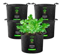 VIVOSUN Bolsa de Cultivo 5 Unidades 80 L, Grow Bags de Tela No Tejida Reforzada con Asas, para Verduras, Flores, Frutas, Invernadero y Jardín