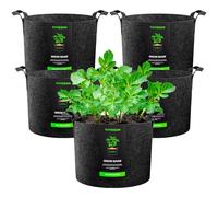 VIVOSUN Bolsa de Cultivo 5 Unidades 95 L, Grow Bags de Tela No Tejida Reforzada con Asas, para Verduras, Flores, Frutas, Invernadero y Jardín