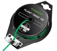 VIVOSUN Bridas giratorias, 100 m, con revestimiento de polietileno, lazos verdes para plantas con cortador, reutilizables y flexibles para soporte de plantas, jardinería interior y exterior, gestión