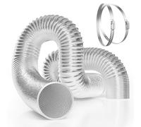 VIVOSUN - Conducto de aire flexible para ventilación HVAC (aluminio, no aislante, con dos abrazaderas de acero inoxidable)