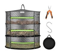 VIVOSUN Estante de secado de malla de 3 capas con cremalleras verdes para deshidratar, tijeras de podar interiores y exteriores incluidas