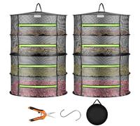 VIVOSUN Estante de secado de malla de 4 capas con cremalleras verdes para deshidratar, tijeras de podar para interiores y exteriores incluidas, paquete de 2