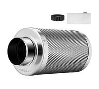 VIVOSUN Filtro de Carbón Activo 150mm/6” para Olores, con Carbón Australiano, Compatible con Extractor y Tienda de Cultivo Interior, con Prefiltro para Invernadero
