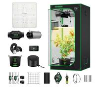 VIVOSUN GIY Sistema de Tienda de Cultivo Inteligente 2,7 x 2,7, Kit de Tienda Cultivo Integrado WiFi, Ventilación Automática, Luz de Cultivo LED de Espectro Completo de 150W, Controlador GrowHub E42A