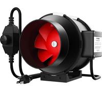 VIVOSUN Ventilador Extractor de Conducto 150mm, 663 m³/h con Motor EC Silencioso y Regulador de Velocidad, Inline Fan R6 para Tienda de Cultivo, Grow Box e Invernadero Hidropónico