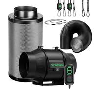 VIVOSUN Kit de Extracción Ventilador de Conducto 150mm 693m³/h con Regulador Velocidad E12 Filtro de Carbón y Conducto 240cm AeroZesh T6 para Tiendas de Cultivo y Cámaras de Cultivo