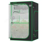 VIVOSUN P448 48"×48"×80" Tienda de Cultivo con Tela Oxford Mylar Altamente Reflectante Reforzada, Barras para Colgar Adicionales y kit CFM para Plantas Hidropónicas de Interior para AeroLight A200SE×2