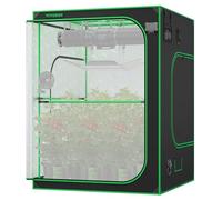 VIVOSUN P558 60"×60"×80" Tienda de Cultivo con Tela Oxford Mylar Altamente Reflectante Reforzada, Barras para Colgar Adicionales y kit CFM para Plantas Hidropónicas de Interior para AeroLight A200SE×3
