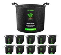 VIVOSUN Paquete de 20 bolsas de cultivo de tela no tejida gruesa de 7 galones con asas