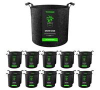 VIVOSUN Paquete de 20 bolsas de tela no tejida engrosadas resistentes de 3 galones con asas