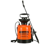 VIVOSUN Pulverizador a Presión 3 L con Boquilla Ajustable y Correa de Transporte para Riego de Plantas y Jardín, Pulverizador con Válvula de Seguridad para Jardín, Césped y Limpieza del Hogar