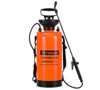 VIVOSUN Pulverizador Rociador de Presión de Bomba de 7L, con Correa para el Hombro y Boquilla Ajustable, para Riego de Plantas, Jardinería, Aplicación de Tratamientos y Limpieza Doméstica Naranja