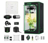 VIVOSUN Sistema de Tienda de Cultivo Inteligente 60x60x120cm, Kit de Tienda Cultivo con WiFi, Ventilación Automática, Luz de Cultivo LED de Espectro Completo de 100W, Controlador GrowHub E42A+