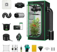 VIVOSUN Smart Grow Tent 60x60x120cm, Kit de Cultivo Interior con WiFi, Sistema Automático con Ventilación y Circulación, Lámpara LED 100W de Espectro Completo y Controlador GrowHub E42A