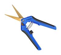 VIVOSUN Tijeras de Jardín 17cm Tijeras de Plantas con Mangos Ergonomicos Tijeras de Poda con Cuchillas Rectas y Revestimiento Antiadherente Titanio Tijeras para Rosas Azul, 1 Paquete