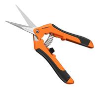 VIVOSUN Tijeras de Jardín 17cm Tijeras de Plantas con Mangos Ergonomicos Tijeras de Poda con Cuchillas Rectas y Revestimiento Antiadherente Titanio Tijeras para Rosas Naranja, 1 Paquete