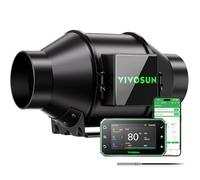 VIVOSUN Ventilador de Conducto 100mm AeroZesh T4 Extracción 357m³/h, Ventilador PWM Cámara Cultivo con Controlador GrowHub E42 Conexión APP Funcionamiento Silencioso Tiendas Cultivo e Invernaderos