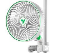 VIVOSUN Ventilador de Cultivo con Clip AeroWave E6 Gen2 15 cm Motor EC 12W Control Inteligente APP/WiFi 5 Velocidades+Temporizador Oscilación Automática IP54 para Tienda de Cultivo e Hidroponía Blanco
