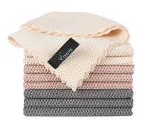 VIVOTE Microfibre Cloth, Dish Cloths, Soft Microfibre Cleaning Cloth, Reusable & Washable Premium Dish Towels for Home, Kitchen 9Packs, (Grey+ Ice cream +Pink, 30×30 cm)