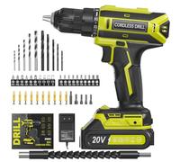 VIWKO Taladro Atornillador Batería, 20V Atornillador Electrico, 25+1 Ajuste de Par, 42Nm Taladro Inalámbrico, LED Luz, juego de Accesorios de Taladro Bateria de 56 Piezas Para Bricolaje, Verde