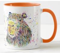 Vixar Capybara - Taza grande de colores con diseño de roedores para mascotas, regalo de cumpleaños, trabajo, oficina, Navidad, té, café (naranja)