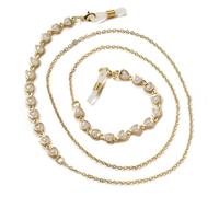 VIXDA 1 Unidad Cadenas para Gafas de Sol para Mujer, con Perlas acrílicas y Cristales, cordón de Cristal
