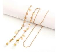 VIXDA 2 Piezas Cadena de Metal para Gafas de Sol, Cadena para Gafas de Lectura con Cuentas, Cadena antipérdida, Cadena para Gafas de Mujer