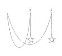 VIXDA 2 Piezas Cadena para Gafas de Mujer con Cuentas de Perla y Estrella Hueca, cordón para Gafas de Lectura, Correa para el Cuello