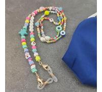 VIXDA 2 Piezas Cordón antipérdida con Cuentas Coloridas Estilo Bohemio para Cubrir la Cara, Correa para Gafas, Collar para Mujer, Cadena Larga para Gafas de Sol
