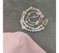 VIXDA 2 Piezas Cordón antipérdida con Cuentas Coloridas Estilo Bohemio para Cubrir la Cara, Correa para Gafas, Collar para Mujer, Cadena Larga para Gafas de Sol