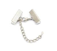 VIXDA 30 unids/Lote, Cierre de cordón de Cuero con Cinta, Cierres de Cierre con Cadenas, Conectores de Cierre de Langosta para Pulsera, joyería DIY