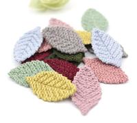 VIXDA 40 Uds. De Apliques de Flores Acolchados con Hojas de Lana de 1,5x3cm para Manualidades Infantiles, Accesorios para la Cabeza, Pinzas para el Pelo DIY, decoración, Parche para Ropa