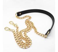 VIXDA 60cm-160cm Correa de Repuesto para Bolso de Hombro Mango de Cuero PU Negro con Cadenas de Metal Dorado, Plateado, Negro y Bronce