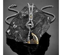 VIXDA Collar Color Oro para Hombre, Colgante de Acero Inoxidable, Amuleto, joyería Punk