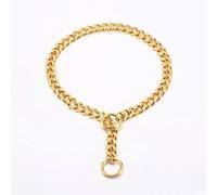 VIXDA Collar de Perro Chapado en Oro de 18 Quilates, Cadena de Perro de Acero Inoxidable para Pastor alemán, Correa de Metal, Accesorios para Mascotas para Perros Grandes