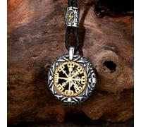 VIXDA Collares Vintage para Hombre, Colgante de Amuleto Hueco de Acero.