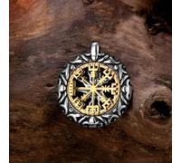 VIXDA Collares Vintage para Hombre, Colgante de Amuleto Hueco de Acero.