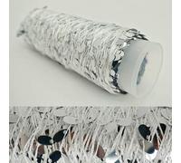 VIXDA Hilo de Lentejuelas de 100 g 200 m para Tejer a Mano, Ideal para Tejer Ropa, suéteres, Gorros, Bufandas, Bolsos Plateados Huecos, Accesorios DIY.