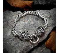 VIXDA Pulsera para Hombre, Color Dorado, Acero Inoxidable, Estilo Punk King, Cadena, Brazalete, joyería, Regalo