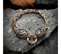 VIXDA Pulsera para Hombre, Color Dorado, Acero Inoxidable, Estilo Punk King, Cadena, Brazalete, joyería, Regalo