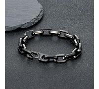 VIXDA Pulsera Sencilla de Cadena en O para Hombre y Mujer, con Dije de Acero Inoxidable, Estilo Punk Hip Hop, para Parejas. Joyería Moderna.