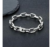 VIXDA Pulsera Sencilla de Cadena en O para Hombre y Mujer, con Dije de Acero Inoxidable, Estilo Punk Hip Hop, para Parejas. Joyería Moderna.