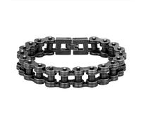 VIXDA Pulseras para Hombre, Cadena de Motocicleta de Acero Inoxidable, Accesorios para Motociclistas, Hebilla Sencilla Negra, Dije para Pulsera, joyería Masculina