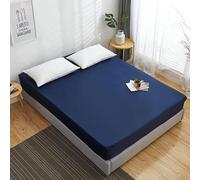 VIXDA Sábana Bajera de algodón Color sólido con Banda elástica Sábana King Size Funda de colchón 140x190 200x220 Sábana