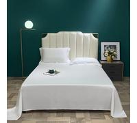 VIXDA Sábana Plana de Seda de Morera Natural Sábana de Cama de Color sólido Sábana de Cama Individual Doble King Size