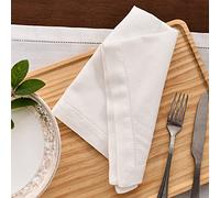 VIXDA Servilletas de Mesa de 12 Uds, Servilletas de Tela Blanca para Cena, servilletas para Restaurante, para el hogar, pañuelo de Lino y algodón