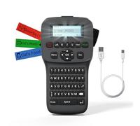 Vixic Dispositivo de etiquetado portátil con batería recargable y Bluetooth, etiquetadora LM1600 con teclado QWERTY, fácil edición de texto para etiquetas D1 de 12 mm de ancho